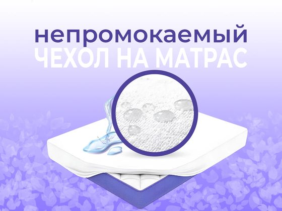Вода остаётся на махровом верхе и не доходит до матраса